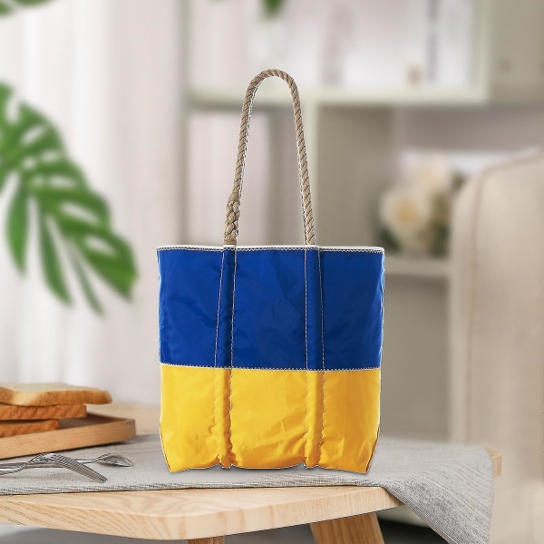 1 sæt opbevaringstaske Dobbelt håndtag stor kapacitet lærred Smuk Ukraine stil opbevaringstaske til unisex