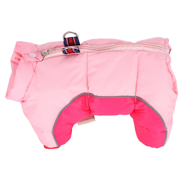 Hund Vinter Håll Varm Vindtät Kläder Fyra Ben med Dragkedja bak Rosa10#