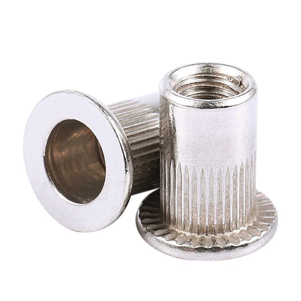 40 stk. nittemøtrik i rustfrit stål 304, nitteindsats, M6x15mm Silver tone
