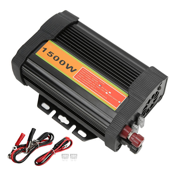 Svart 1500W Power Inverter Modifierad Sine Wave Car Inverter DC 12V till AC 220-240V omvandlare för nödsituationer