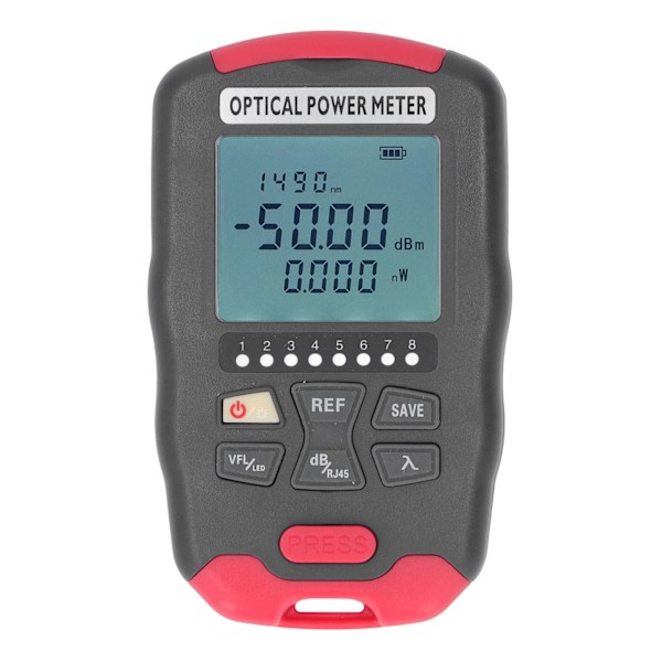 30 km fiberoptisk effektmeter rødt lys VFL nettverkskabeltester LED-lys optisk effektmeter ‑70 ‑ +10 dbm effektmeterområde