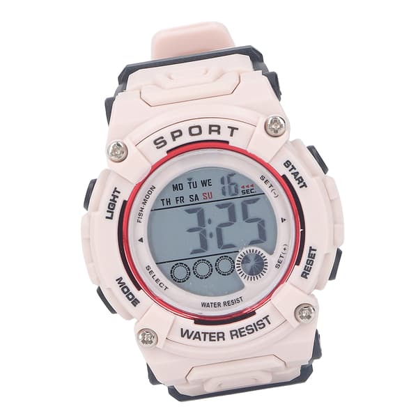 【NX】Digital kronograf barn student vanntett sport multifunksjonell elektronisk klokke lys rosa