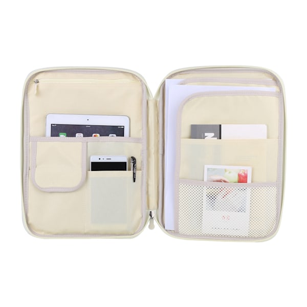 A4 dokumentväska Fil Mapp Portfolio Organizer Dator Notebook Fodral med dragkedja (svart)