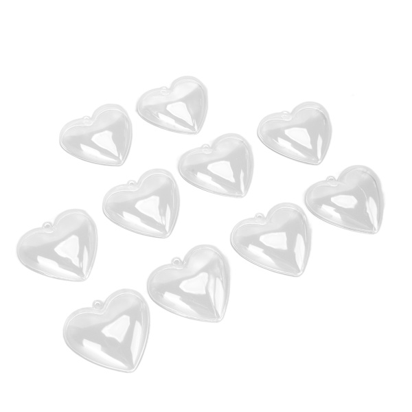 5 st genomskinlig fyllbar boll genomskinlig hjärtform plastdekorationer för gör-det-själv hantverk julgransfödelsedagL