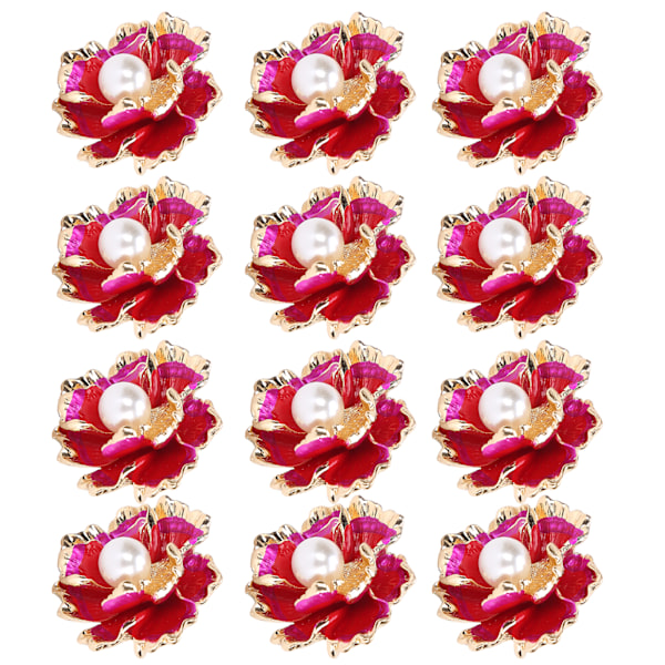 12 stk. Klesplaggpynt Faux Perler Dekor Flatback Klesknapp for DIY Klær Veske Hårspenne Liten Peon/ 108g
