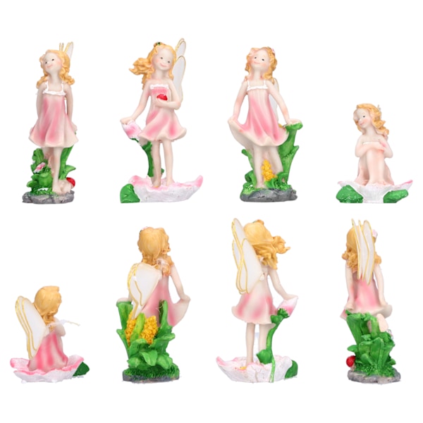 4 stk Fe-pynt Harpiks Fe-statue Miniatyrfigurer for Hage Veranda
