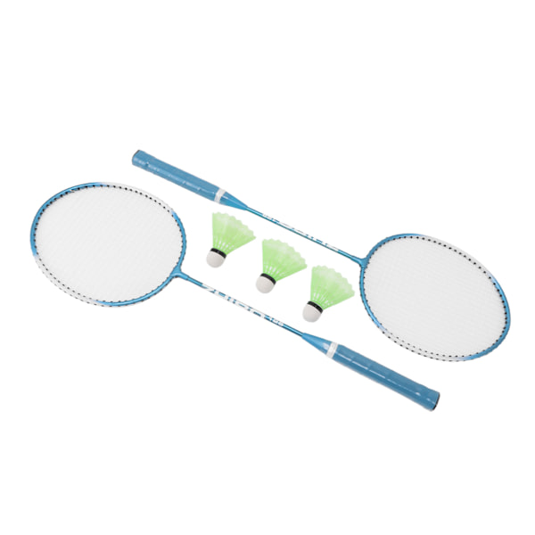 Badmintonracket 2 Spelare Superlätt Mindre Luftmotstånd Stabil Medium Skaft Smycke Blå Badmintonracket Set