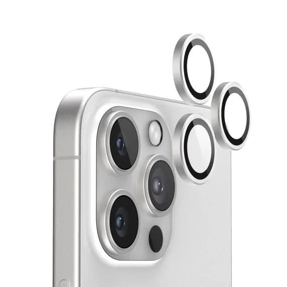 【NX】Kompatibel med iPhone 16 Pro/16 Pro Max Linsekameradeksel - Sølv