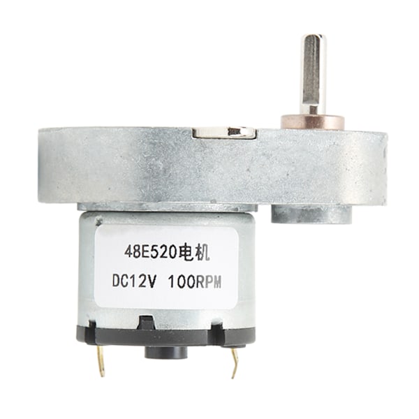 DC-vaihdemoottori 100 RPM Korkea vääntömomentti Käännettävä CW CCW Nopeudenvaihdemoottori 48E520 DC12V