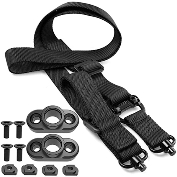 2-punkts slynge Quick Adjust QD Rifle Sling med QD Sling Swivel til Mlok Rail Trykknap Hurtigkobling Slyngetilbehør