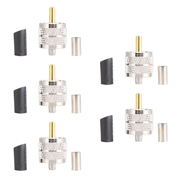 5 stk UHF PL259 Han-stik Crimp Koaksial Connector Adapter RF Connector