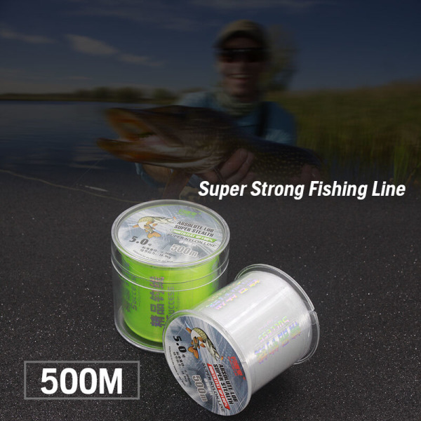 500M fiskesnøre Nylon hovedfiskeline Monofilament fiskesnøre, modell: Hvit 4