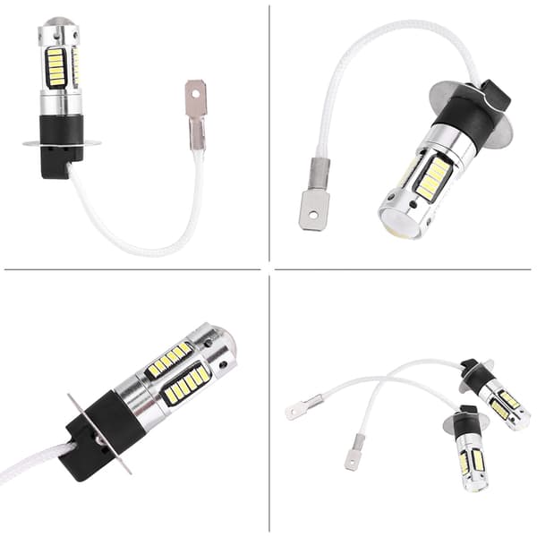 【NX】Par H3 4014 hvit LED bilfrontlys Tåke DRL Pære DC 12V