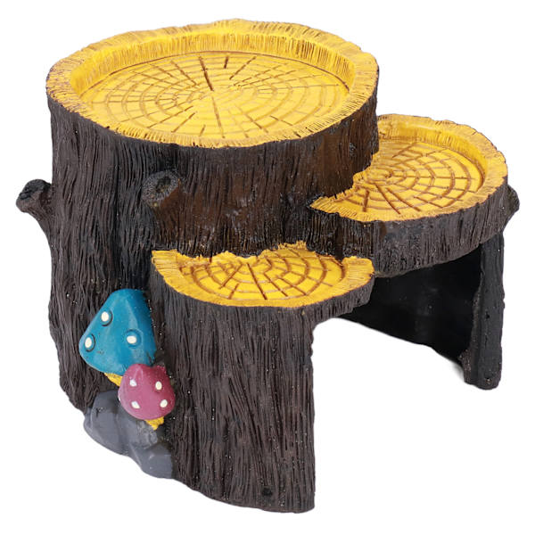 Harpiks mini stubbe form skjulehul Træhule kunstige akvarieplanter Ornament til beskyttelse