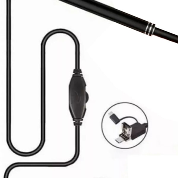 Digital Otoscope Camera Ultra Clear View 6 LED-lampor IP67 Vattentätt Ear Scope Endoskop för Android OTG Svart 5,5 mm