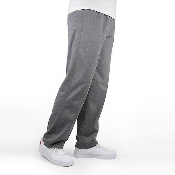 Plus Size 5xl 6xl 7xl Vinter joggebukser for menn Bomull Uformell Elastisk midje Løs varm fleece tykke bukser Dark gray XL