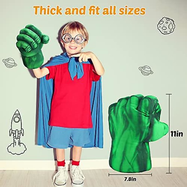 Supersankarilelut Incredible Smash Fists Uskomattomat hanskat Nyrkkeilyhanskat taaperoille Pojille ja tytöille, vihreä