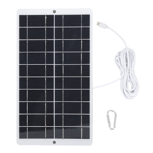8W 5V Bärbar Solpanel Låg Strömförbrukning Typ C Uttag Solladdare för Kamera Gatulampa Telefon