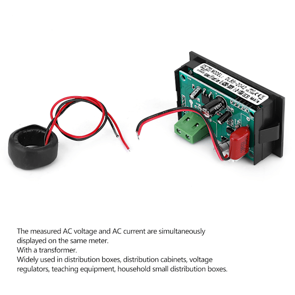 DL85-2042 Dobbelt Display AC 80V-300V 0-100A AC Voltmeter Amperemeter Spenningsmåler