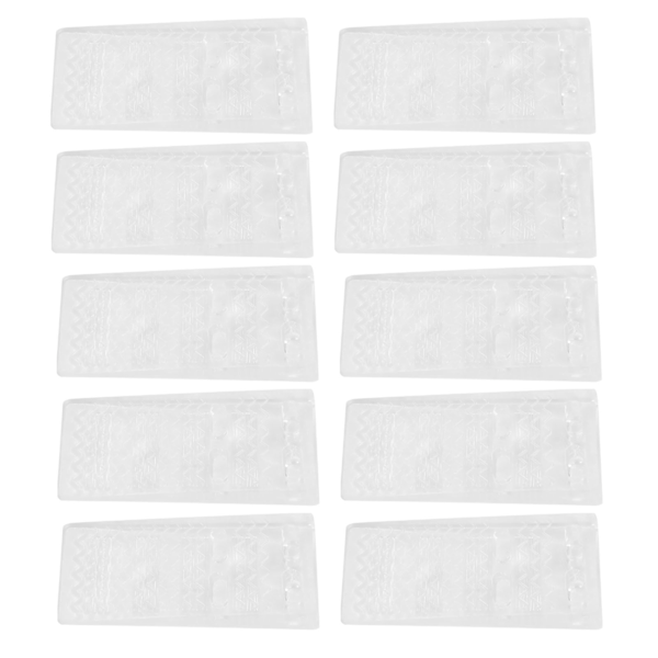 10 st Dörrstopp Kvadratisk Form Transparent Stapelbar Ihålig Design Dörrhållare Stopp Säkerhet för Hemmet