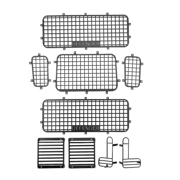 RC Metal Window Mesh Simulering Utsökt Förhindra repor RC Defender Window Guard för Traxxas TRX4 RC Cars