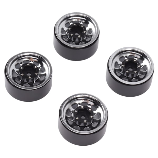 4 st Beadlock-hjul 1 tum djupt spår Universal för Traxxas ATV RC-bil Karossdelar med skruvar Silver