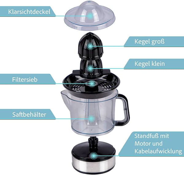 Elektrisk citronpress med högt juiceutbyte - juicepress, apelsin