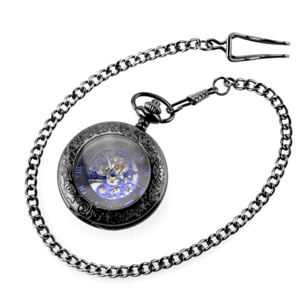 1 vattentät förstoringsglas Skelettkedja Silver Lysande självlindande mekanisk watch