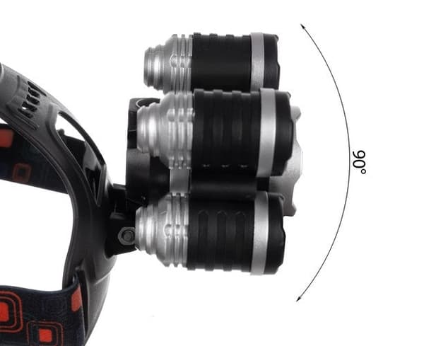 【NX】Hodelykt 5x Cree T6 LED 4 moduser 2x 6800mAh batteri med lader 1000
