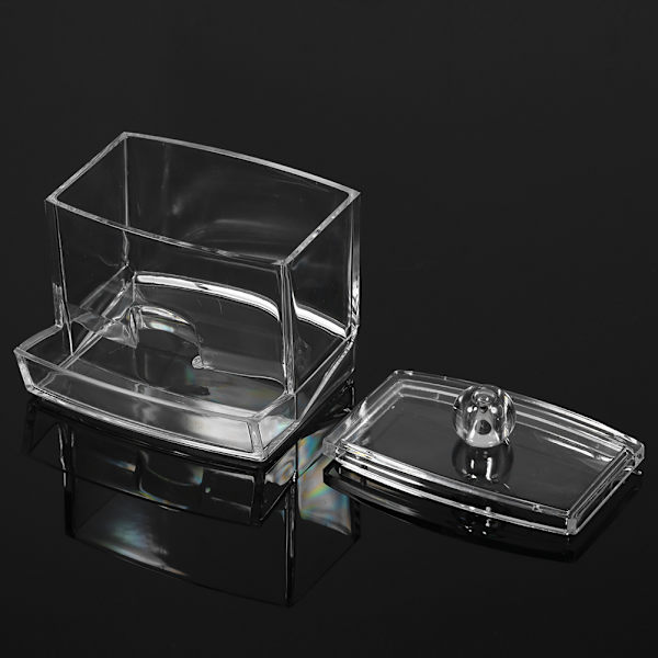 Praktisk bomuldspind Q-spids Makeup Opbevaring Organizer Box Kosmetisk Transparent Holder Etui