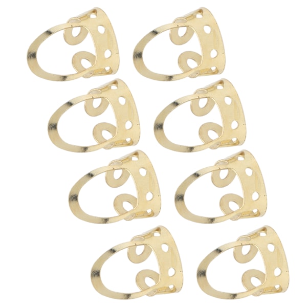 8 Styck Gitarr Finger Picks Justerbara ihåliga Rostfritt Stål Musikinstrument Tillbehör Guld