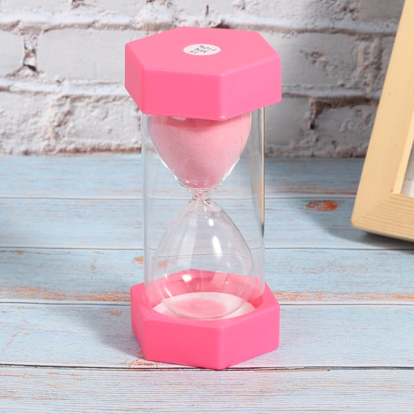 15 minuter sexkantigt timglas Sandglas Timer Sandklocka för heminredning Födelsedagspresent Rosa