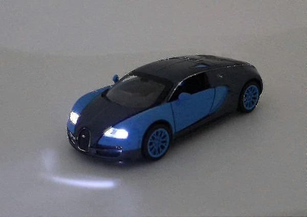 1:32 Bugatti Veyron trykstøbt bil, legeringsmodelbiler, legetøjsbiler til 3 til 12 år, blå