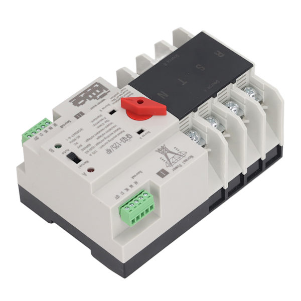 4P Automatisk Overføringsafbryder 35 mm Skinnemonteret Dual Power Generator Switchover Switch AC400V 125A