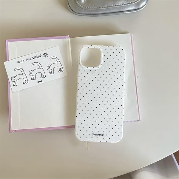 inewateri Compatible with iPhone 13/14 Case, Cute Fashionable Dotted Design, Soft TPU Slim Protective Case White