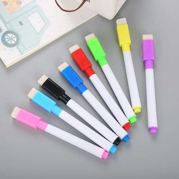 8-Pakke - Whiteboardpenner med viskelær - Penner[NX] multifärg multicolor