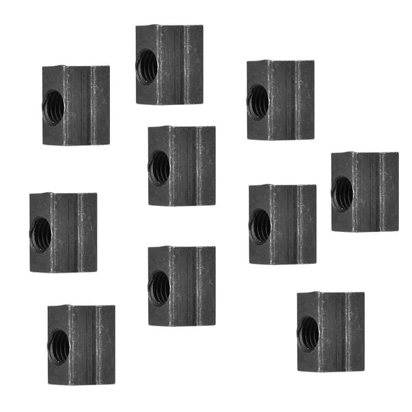 10 stk Black Oxide Grade 8.8 Karbonstål T-spormutter T gjennomgående gjenget mutter (M12-gjenge)