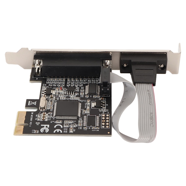 PCIe til RS232-utvidelseskort 9-pin seriell 25-pin parallellport Combo 2,5 Gbps PCIe Com Port Adapter for skriver POS automatisering