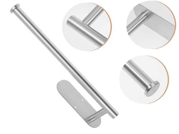 Kitchen Roll Holder Silver - Self-Adhesive Metal in Loft Style 158