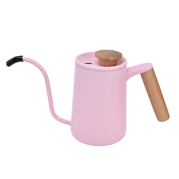 Handtag i rostfritt stål Dropp kaffekanna Svanhalspip Droppvattenkokare Kaffe Tekanna Rosa600ml