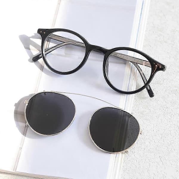 Polariserte ovale briller Retro kvinner Tr90 Unisex runde solbriller menn Clip-on