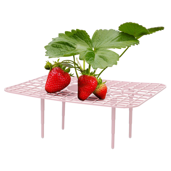 Jordbær stand planteholder potte trug stativ hjem havearbejde grøntsag stativ frugt anti-rot firkantet tredimensionel bakke - pink