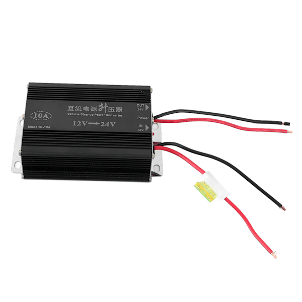 10A 12V til 24V Spenningsforsterker Bil Step Up Transformator for modifisering av lydnavigasjon