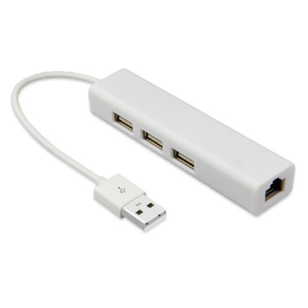 USB till RJ45 Hub 480 Mbps Höghastighets PVC Koppar Mycket kompatibel USB till Ethernet-adapter för telefondator