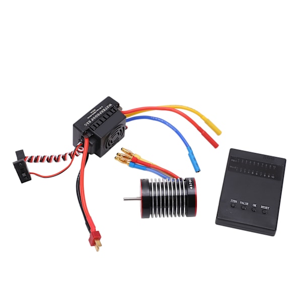 F540 4370KV Borstlös Motor 60A Vattentät ESC Programmeringskort Set för 1/10 RC Bildelar