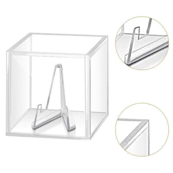 [NX] Gitarrplektrum Display Box Plektrumfodral med Stativ Klar Hållare Gitarrplektrum Box Kompatibel med Gitarrister Elbas Ukulele Kärlek transparent base