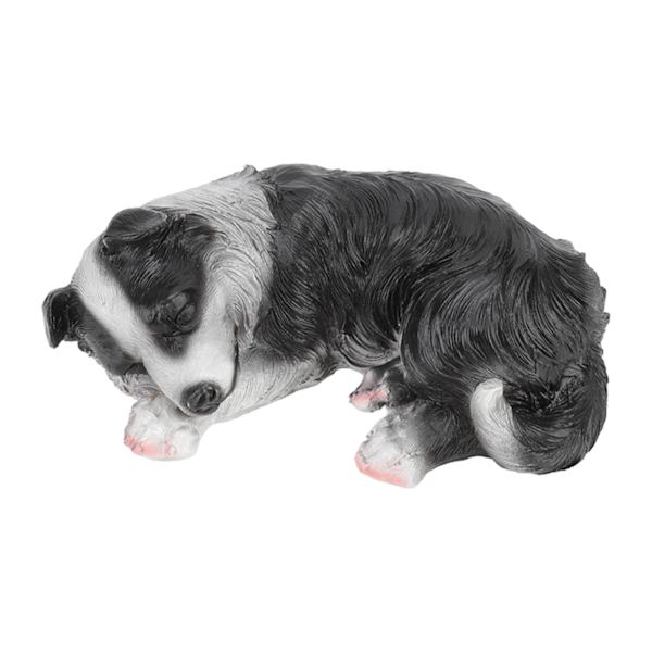 Valp Statyer Skulpturer Syntetisk harts Vattentät Border Collie Staty prydnad för trädgård utomhus