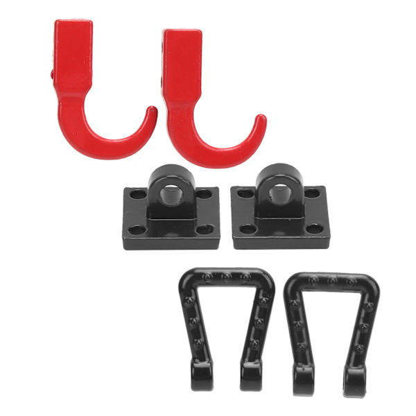 RC-auton perävaunun metalliset vetokiinnikkeet vetokoukut D-muotoiset lukot Tamiya CC01 1/10 RC-kiipeilijän päivitysosia musta
