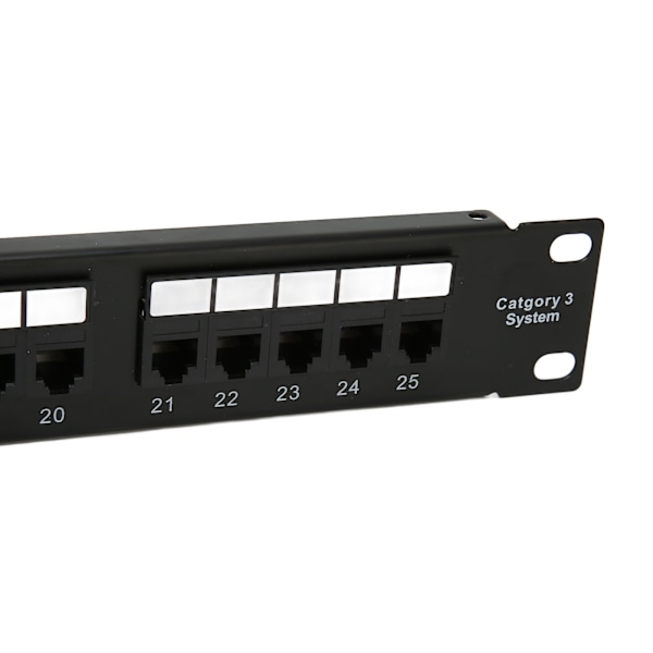 RJ11 Läpivientikytkentä 25 Porttia Häiriönesto Kultapinnoitettu Napa CAT3 Patch Panel 19 Tuuman Hyllykaappiin