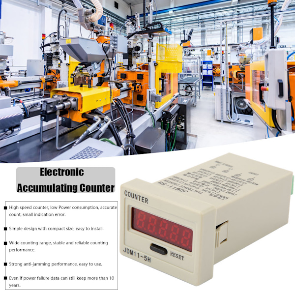 JDM11-5H 5-sifret display elektronisk telleapparat DC 12V